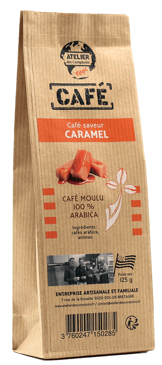 Café moulu aromatisé au caramel - La Gourmande